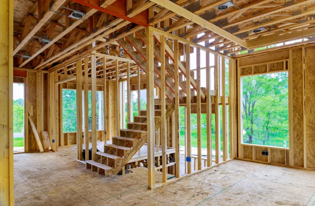 house and stairs framing