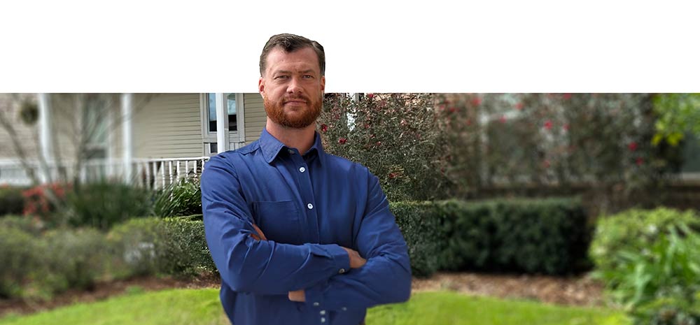 Red Beard Nicholas photo of owner on home lawn
